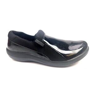 Alegria Duette Black Patent Leather Nursing Clogs Shoes Slip On 37 US 7-7.5